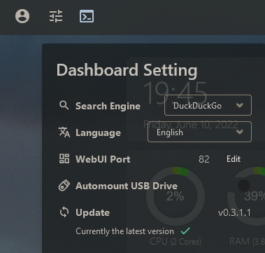 No update showing on Dashboard Setting