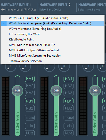 selecting microphone