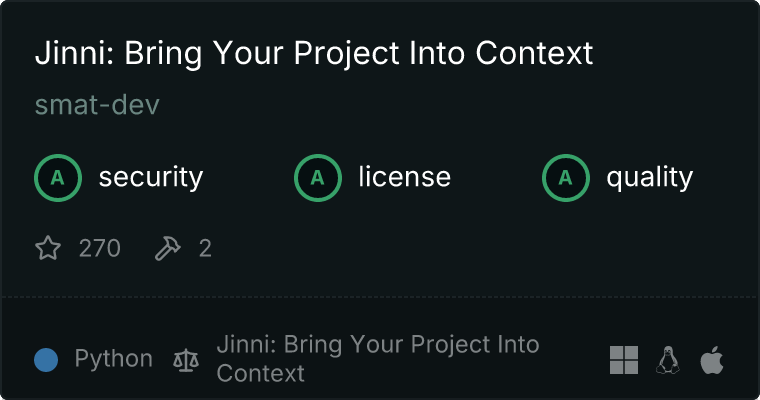 Jinni: Bring Your Project Into Context MCP server