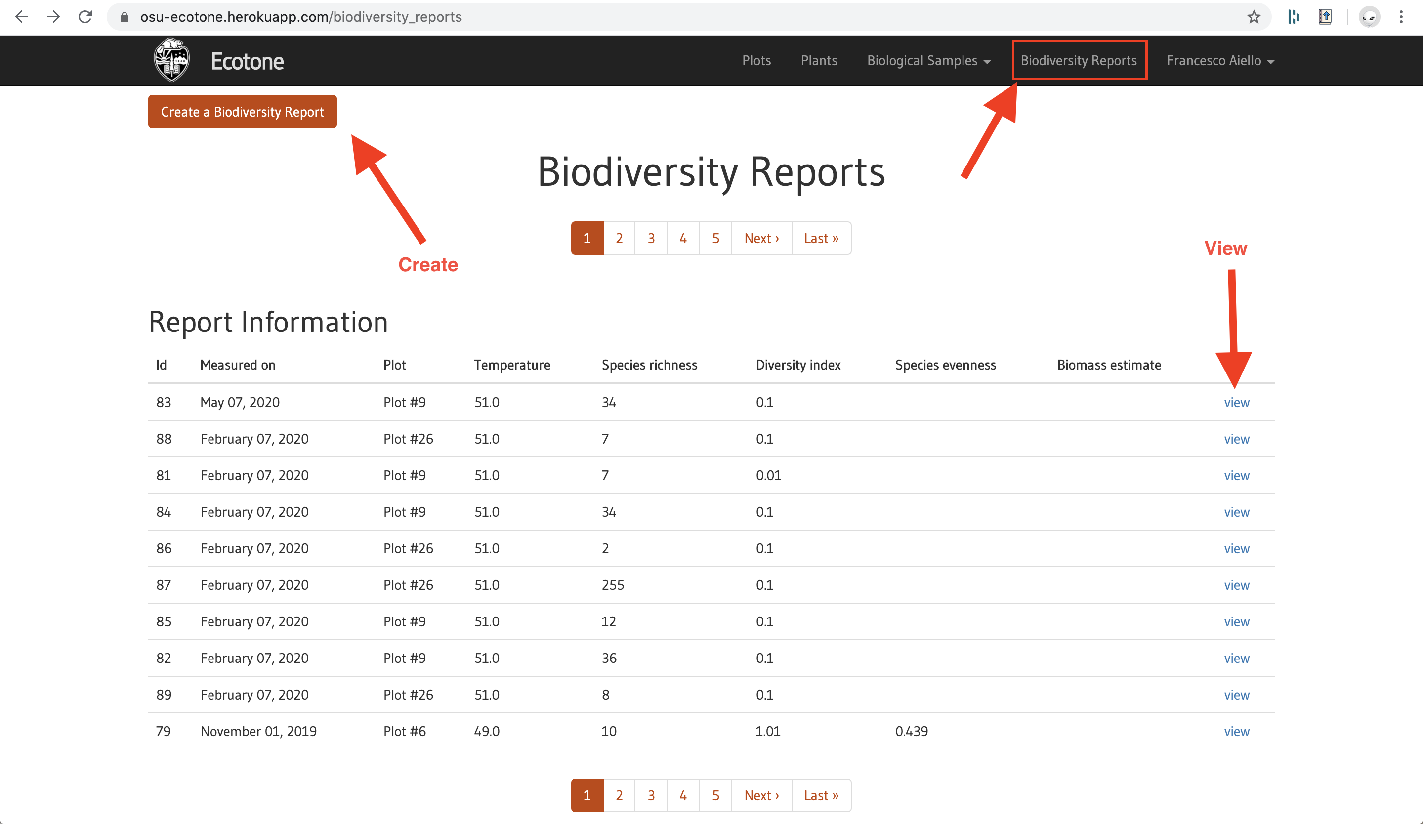 screen capture with arrows indicating steps