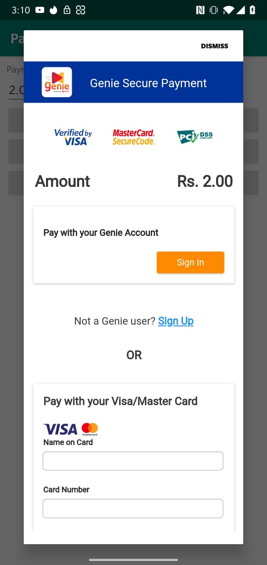 Payment Screen