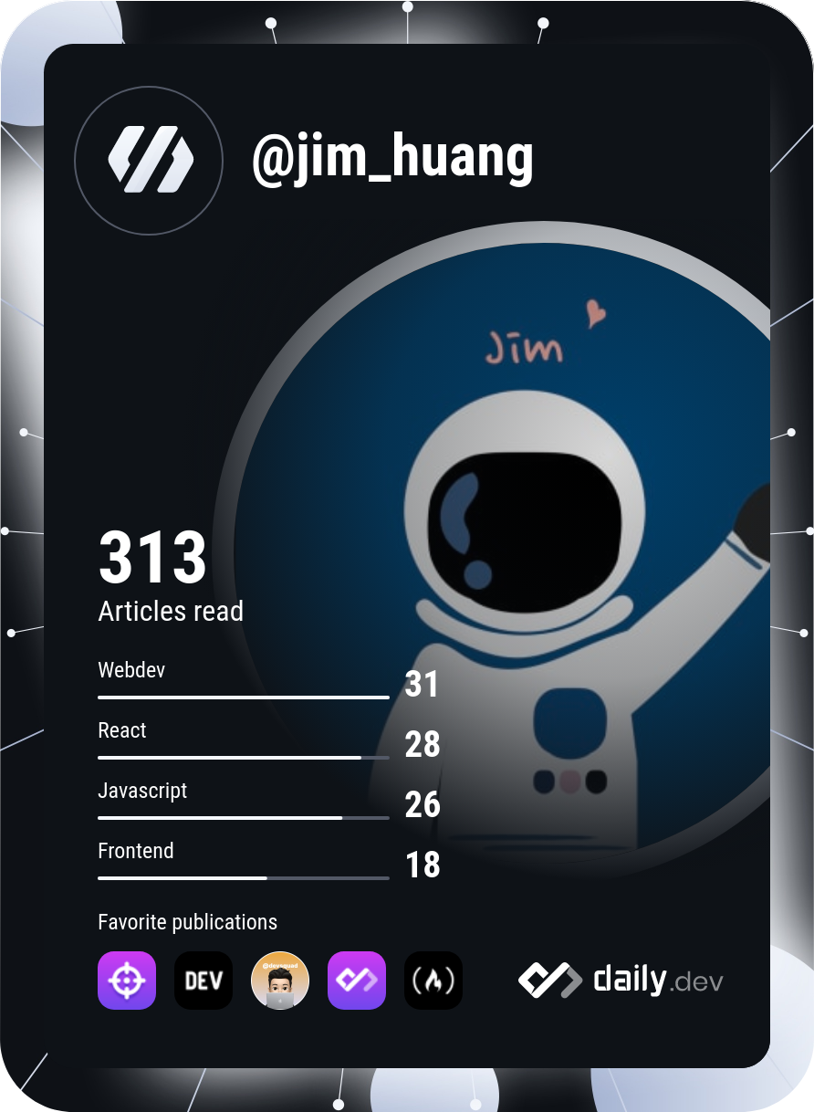 Jim Huang's Dev Card