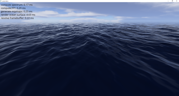 Screenshot of the ocean demo