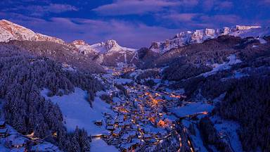 Village in Val Gardena at Christmas, Dolomites, Italy (© Ingus Kruklitis/Getty Images)
