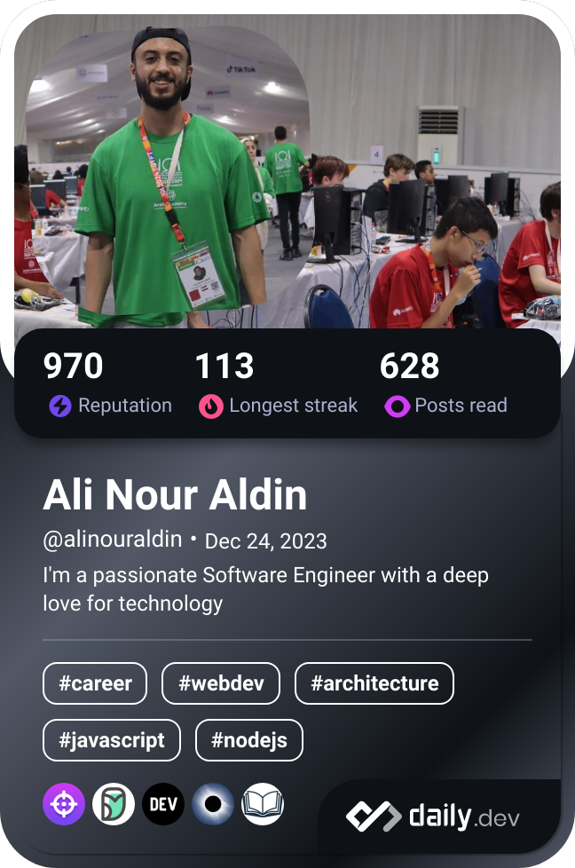 Ali Nour Aldin's Dev Card