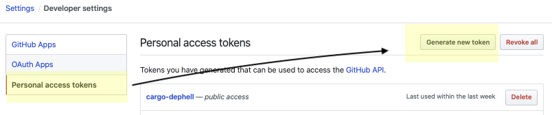 github personal access token