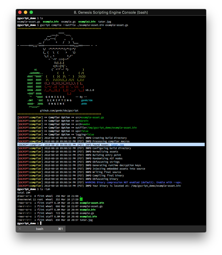 Compiling an imported asset