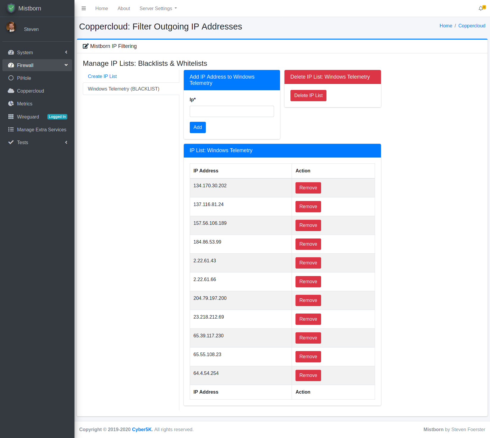 Mistborn Coppercloud IP Filtering