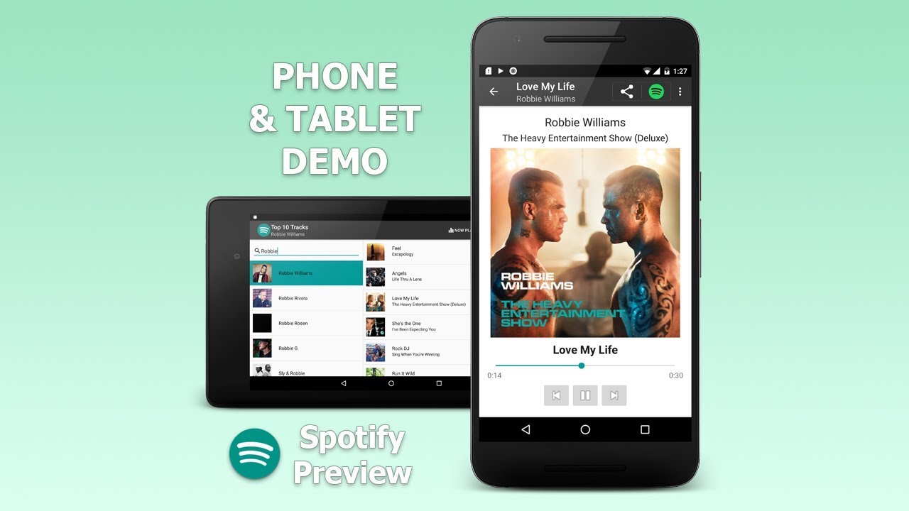 Spotify Preview phone & tablet demo