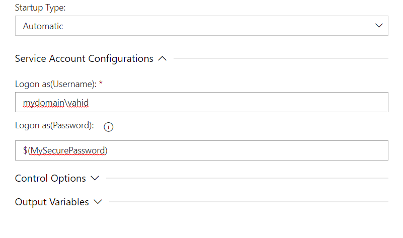 Windows Service Account Configuration