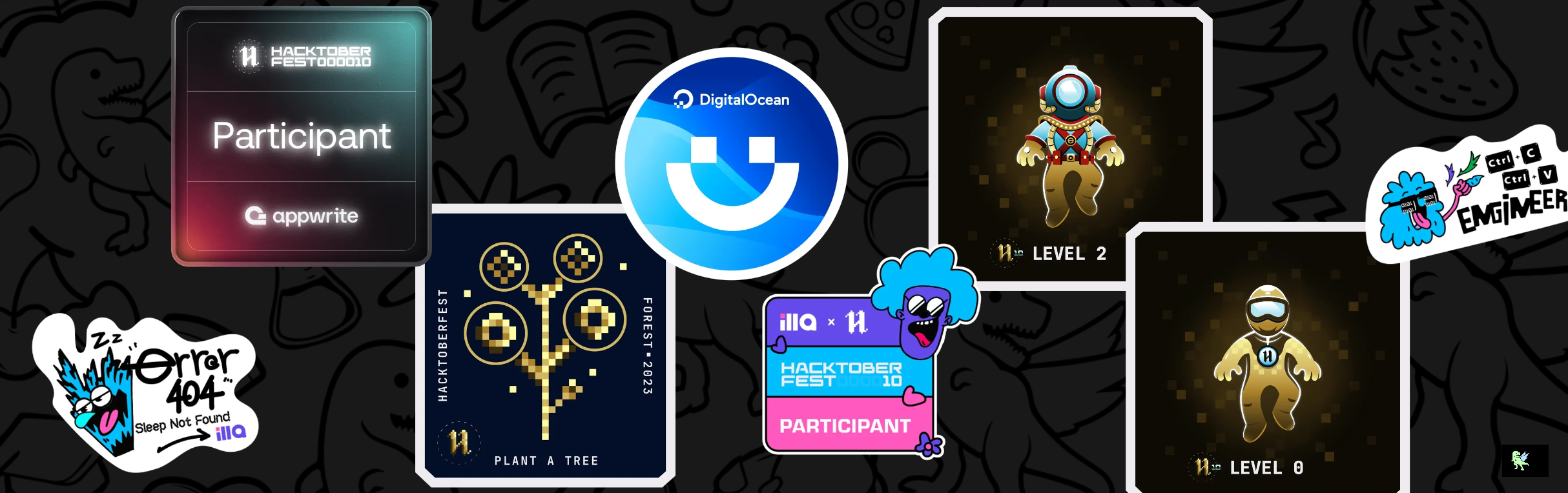 An image of @varuntarone's Holopin badges, which is a link to view their full Holopin profile