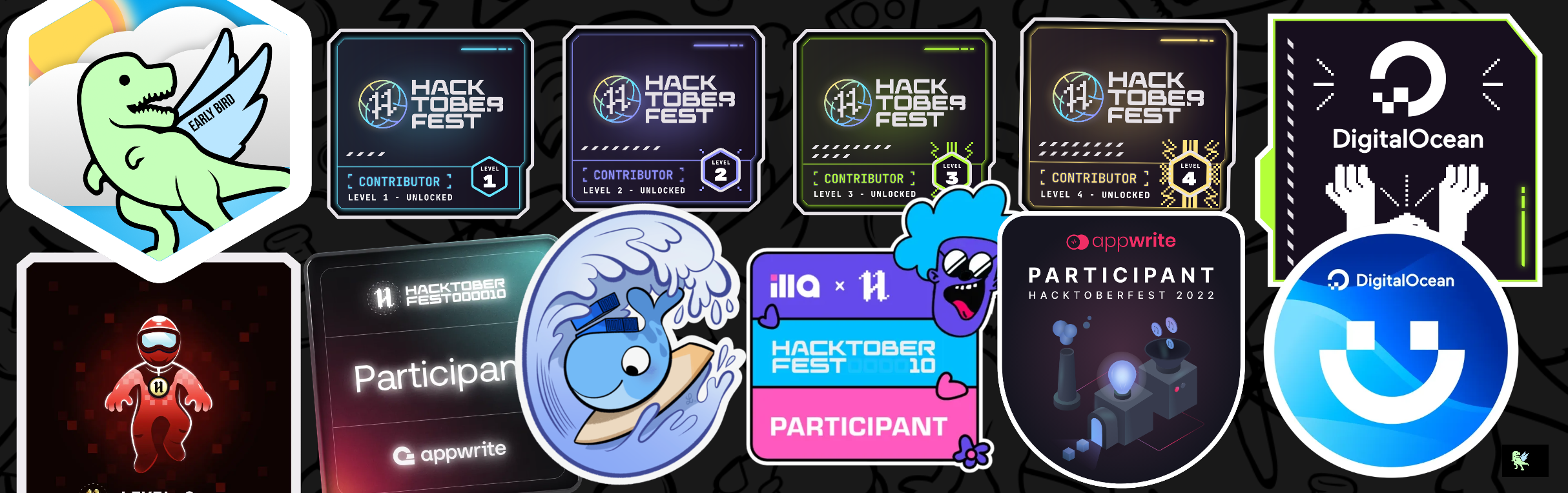 An image of @onlymanoj's Holopin badges, which is a link to view their full Holopin profile