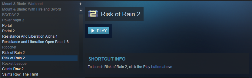 Risk of Rain 2 shortcut