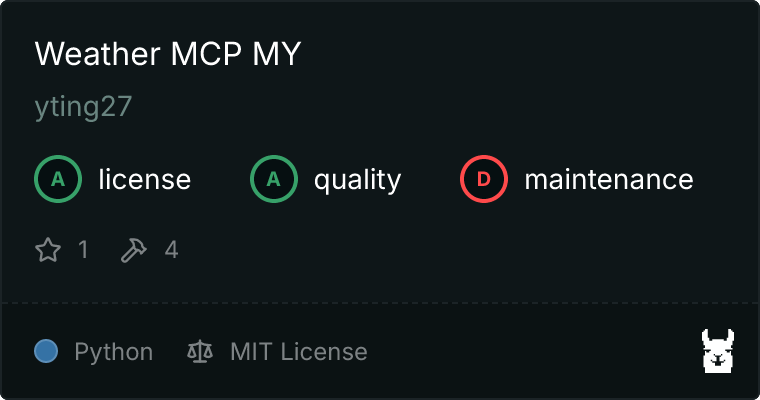 Weather MY MCP server