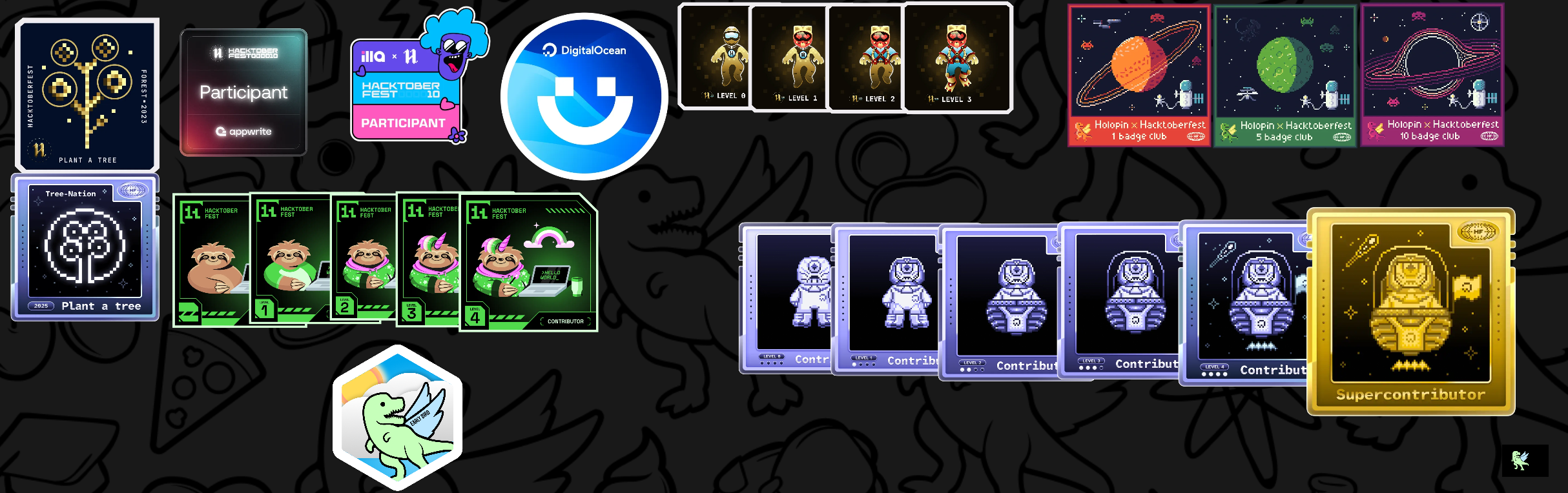An image of @ornitcg's Holopin badges, which is a link to view their full Holopin profile