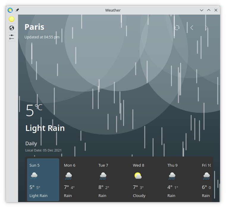 KWeather Main Window