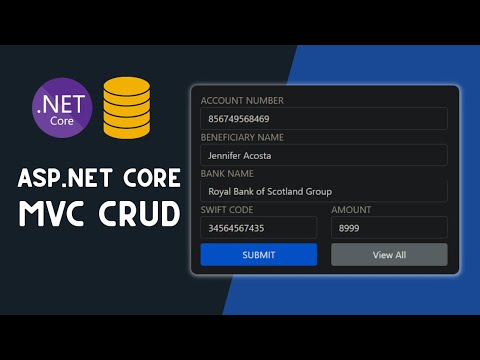 Video Tutorial for CRUD Operation in Asp.Net Core 6.0 MVC and EF Core