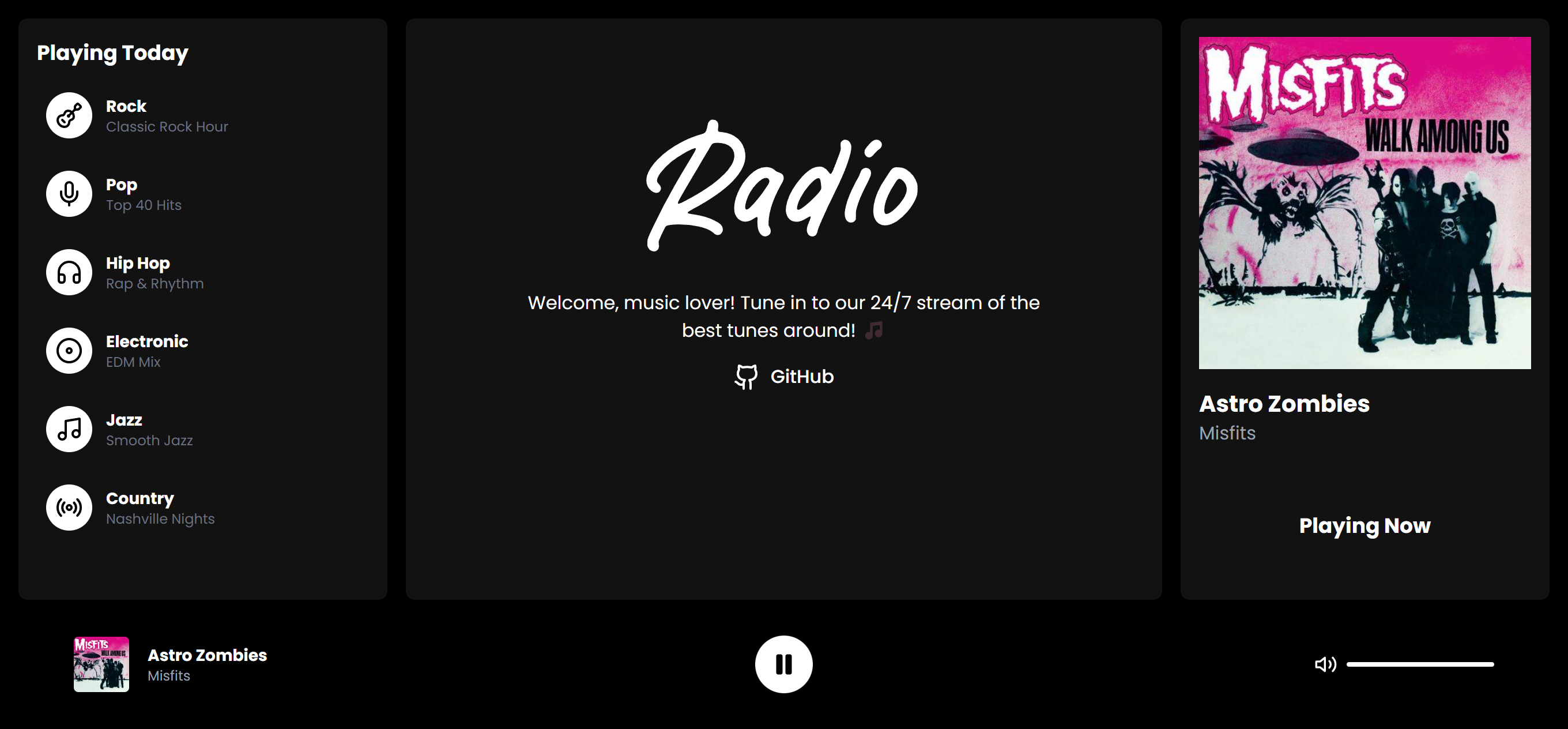 React Radio Player UI