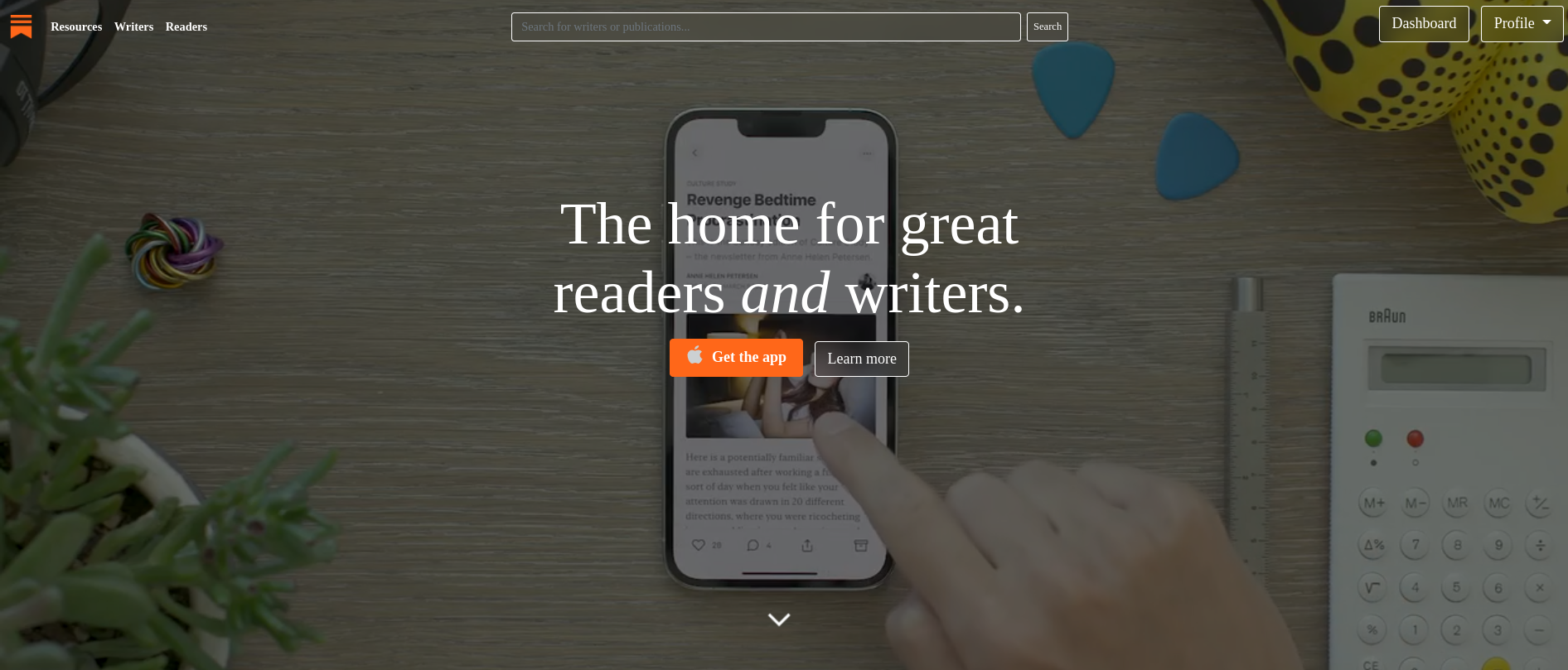 Homepage view