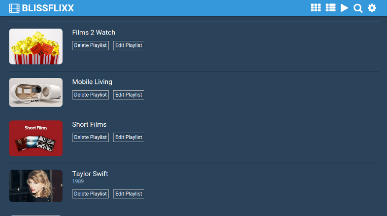 BlissFlixx playlists