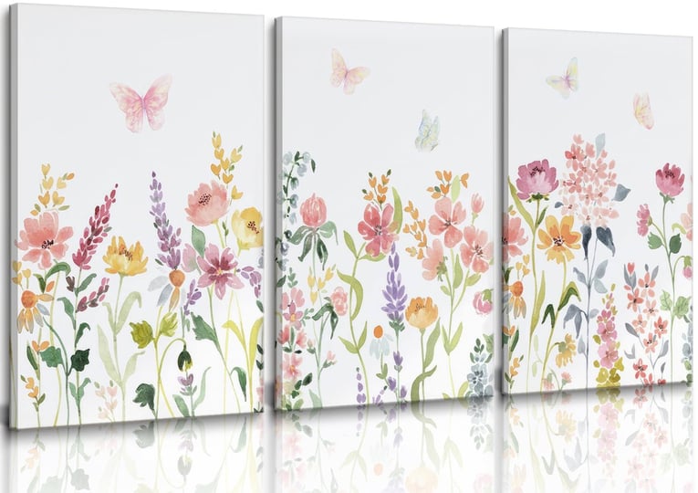 3pcs-framed-watercolors-flower-canvas-wall-art-colorful-nature-floral-wall-decor-pink-yellow-wildflo-1