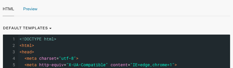Default Template - HTML editor