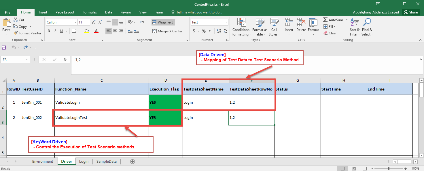 Sample Driver Sheet Mapping