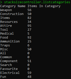 listcategories example