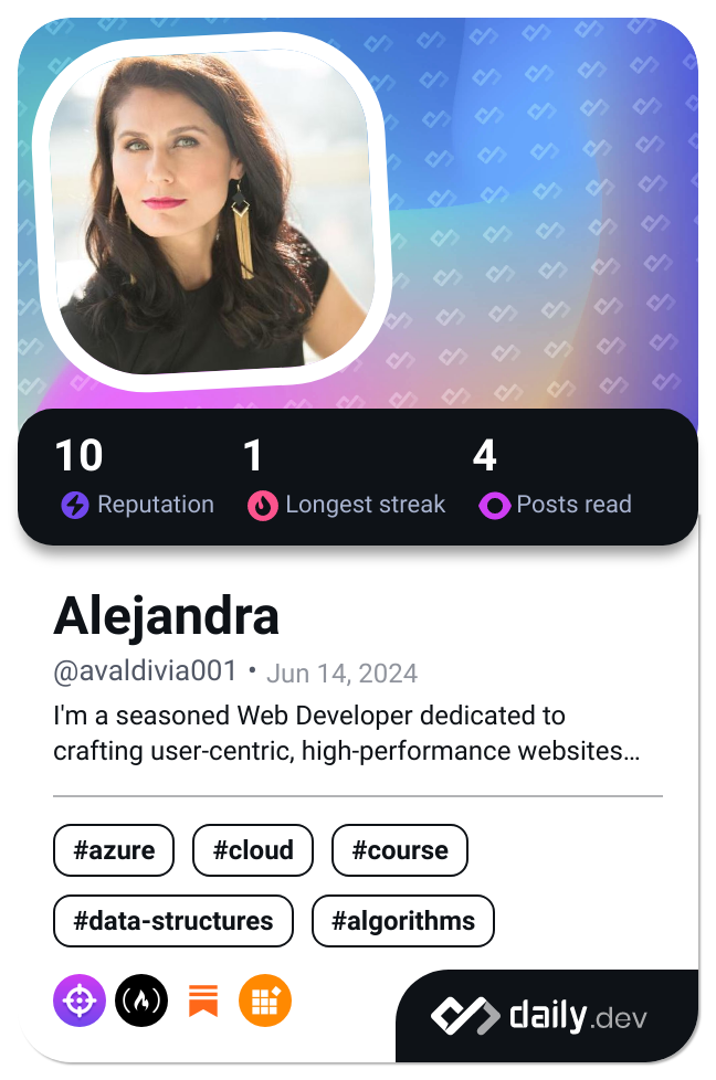 Alejandra's Dev Card