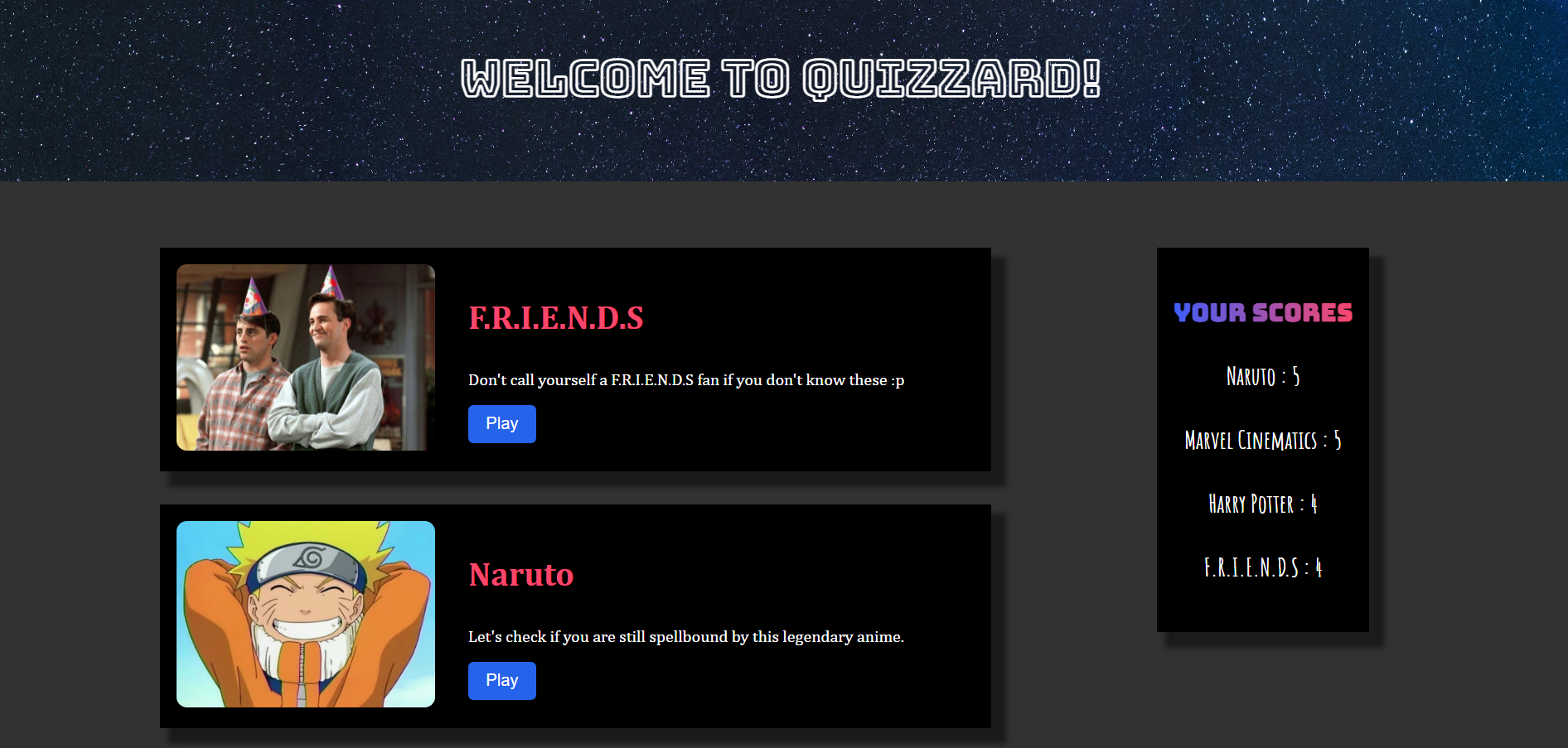 Quizzard screenshot