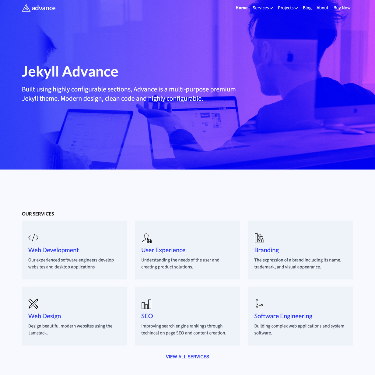 Jekyll Advance Theme screenshot