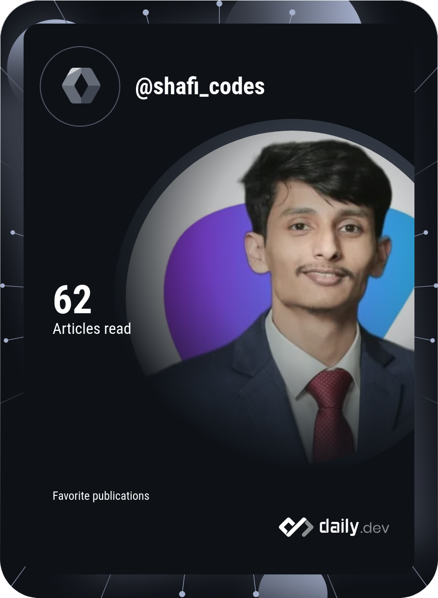 Abdullah Shafi's Dev Card