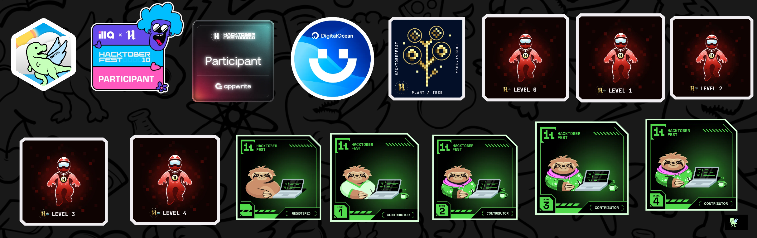 An image of @vibhavp6's Holopin badges, which is a link to view their full Holopin profile