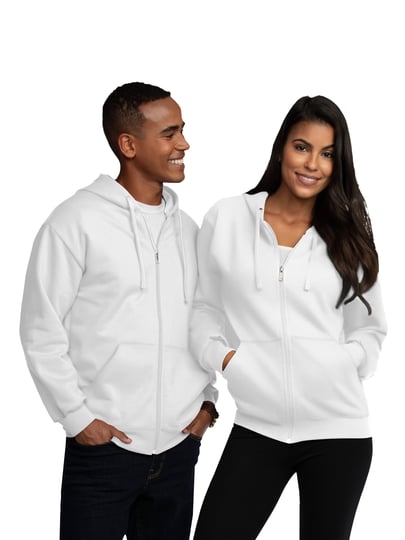 fruit-of-the-loom-mens-eversoft-fleece-full-zip-hoodie-jacket-size-medium-white-1