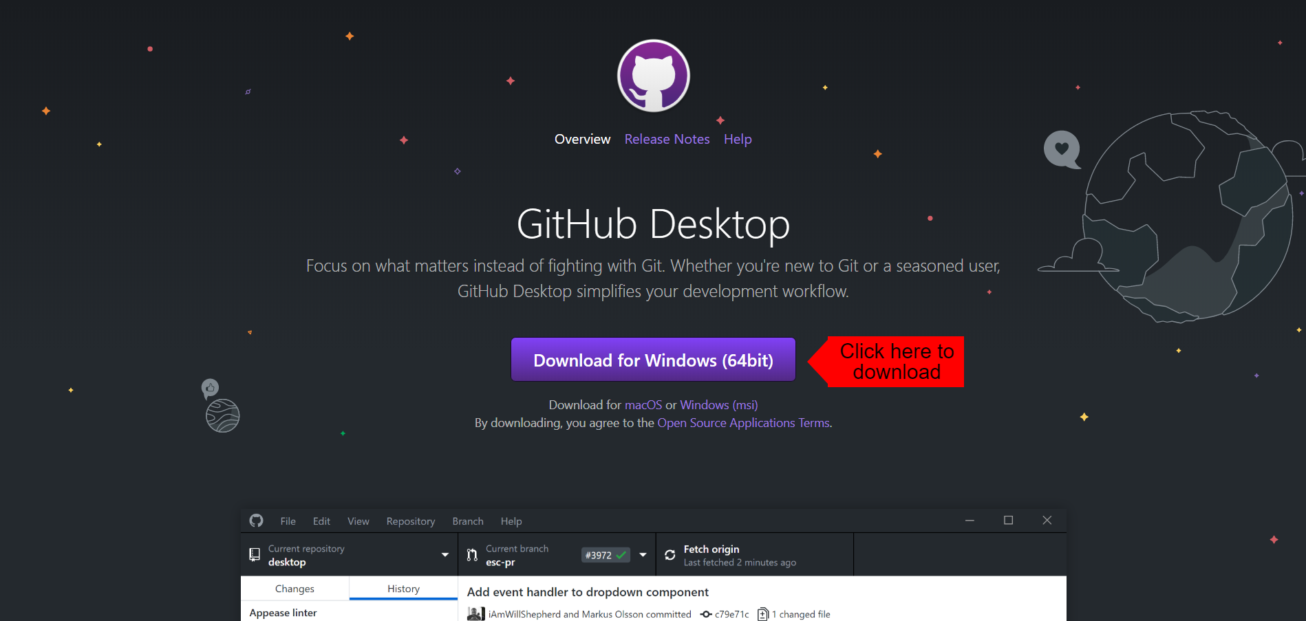 Downloading GitHub Desktop