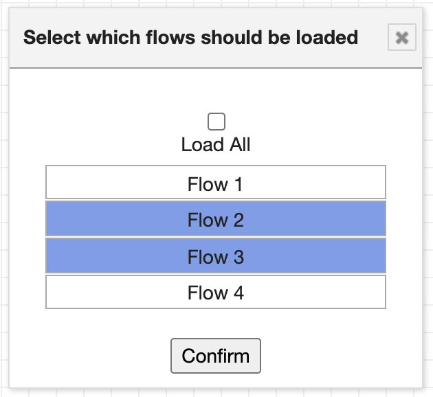 Filter Flows Popup