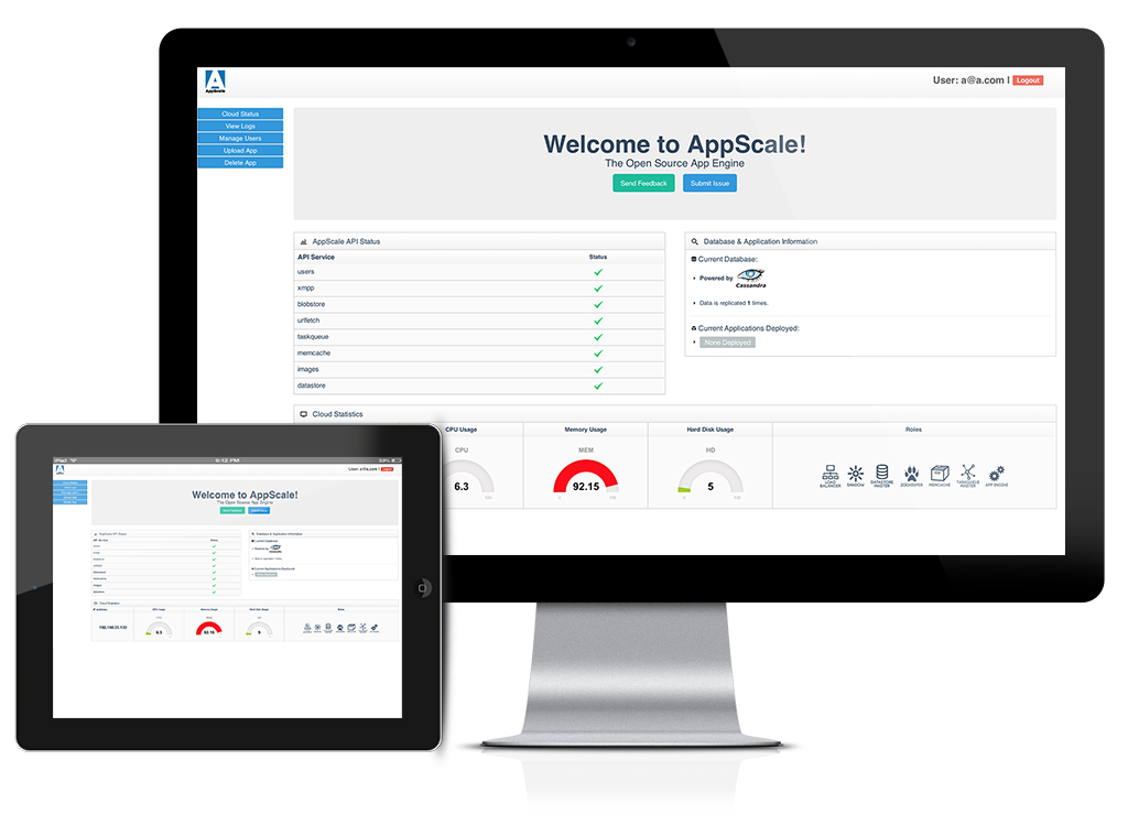 AppScale Dashboard Screenshot