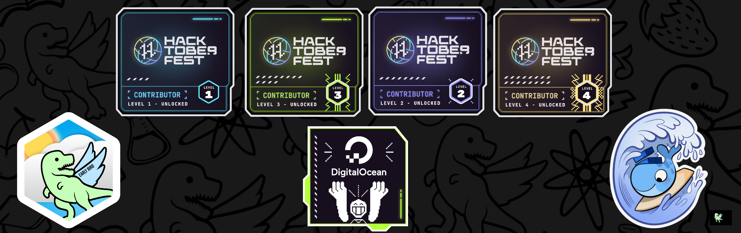 An image of @ijaz_ali_dev's Holopin badges, which is a link to view their full Holopin profile