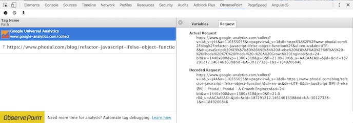 ObservePoint Tag Debugger