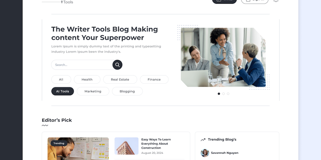 WriterTools : Showcase your SaaS content