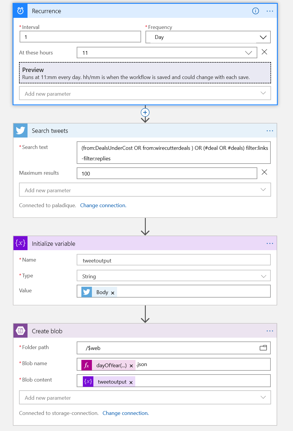 Logic app configuration