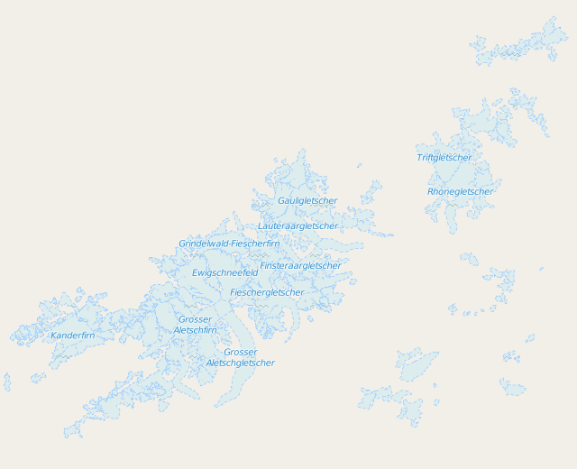 glacier labels at z=10