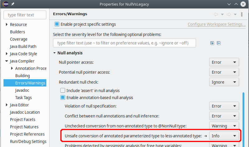 configure null vs legacy problem