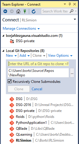 Clone from Visual Studio