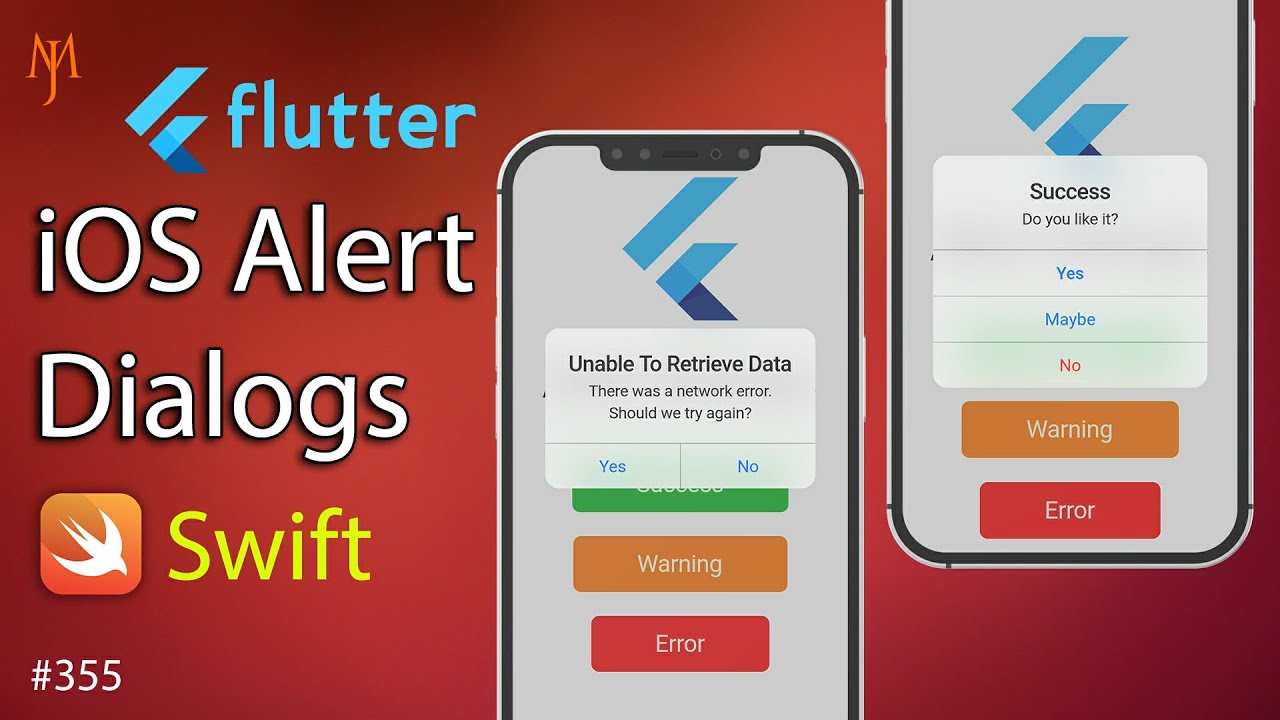 Flutter Tutorial - Show iOS Alert Dialog [2021] Cupertino Alert Dialog, Popup Dialog YouTube video