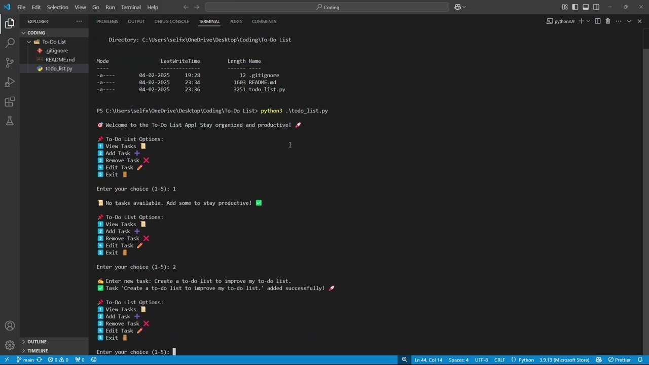 GitHub - selfxiron/To-Do-List-in-Python: This is a simple command-line ...