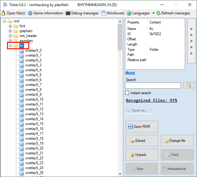 Image highlighting the ftc folder in Tinke