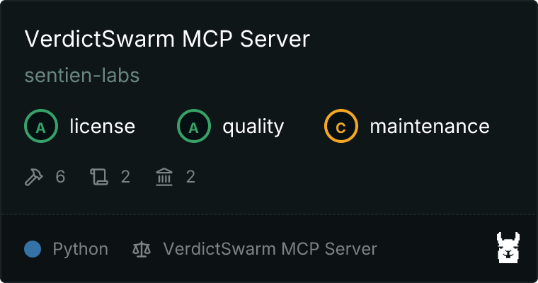 sentien-labs/verdictswarm-mcp MCP server