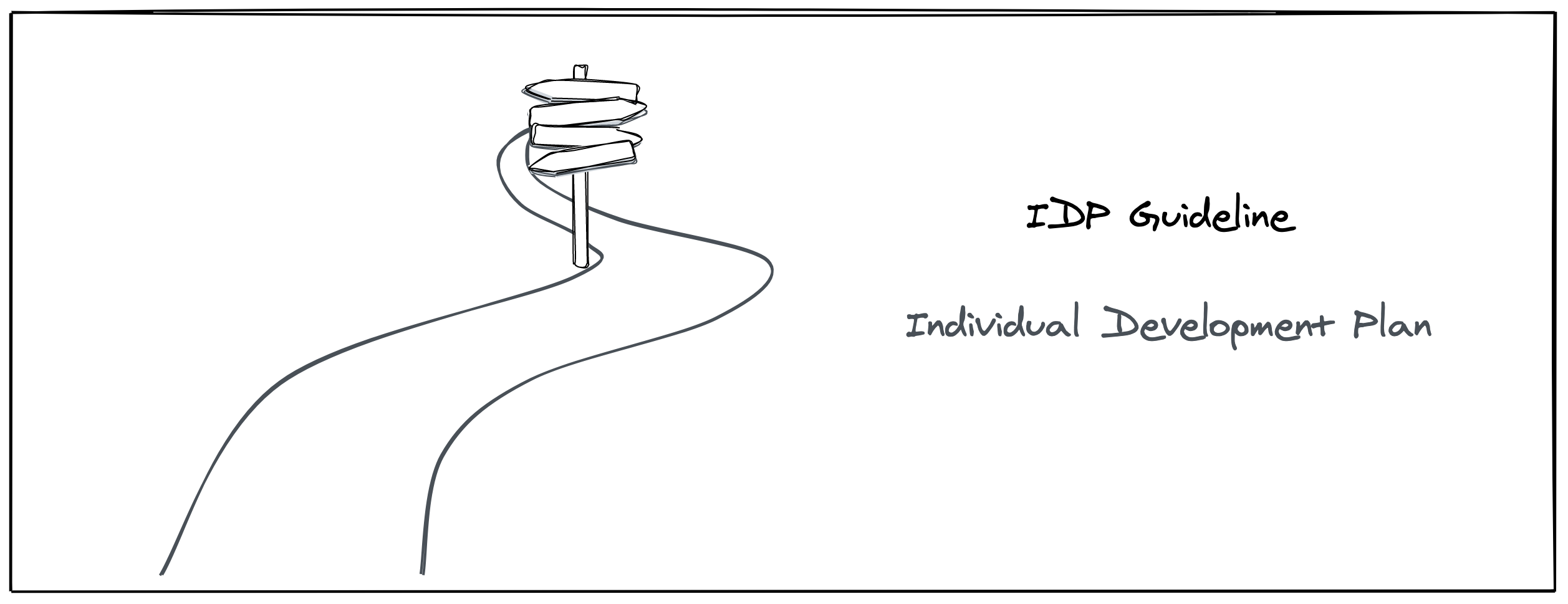 Curved paths with multiple signs and the title: IDP Guideline