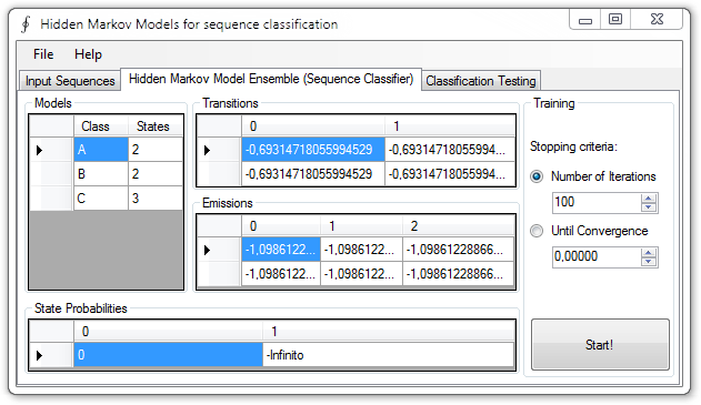 Hidden Markov Model sample application